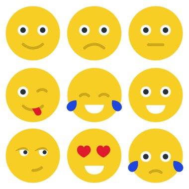 Altı Emoji Düz Biçim