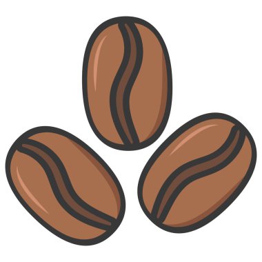 Üç kahve çekirdeği simgesi, vektör illüstrasyonu basit tasarım