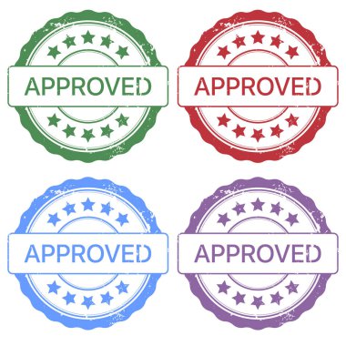 Onaylanmış Pullar, vektör illüstrasyonu basit tasarım simgeleri