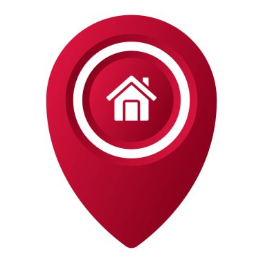 Konum Pin Ev Gradyan Biçimi, vektör illüstrasyonu   