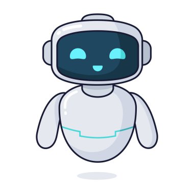 Robot karakter ikonu vektör çizimi tasarımı