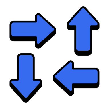 Yönü Mavi Oklar, vektör illüstrasyonu