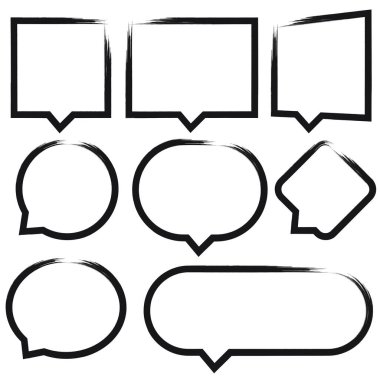 Sohbet baloncukları simgeleri ayarlandı, vektör illüstrasyonu 