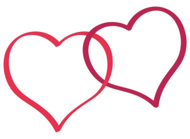 kırmızı kurdeleli kalp, vektör çizimi basit tasarım