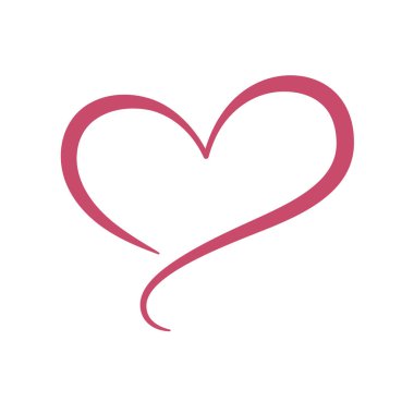  Kaligrafi Kalp Simgesi Vektör İllüstrasyonu 