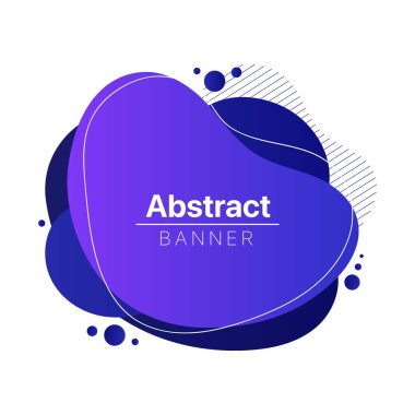 Soyut Blob Banner Pruple Gradient, vektör illüstrasyonu