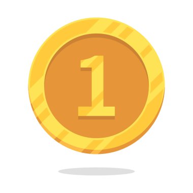 Temel Altın Sikke simgesi, vektör illüstrasyonu