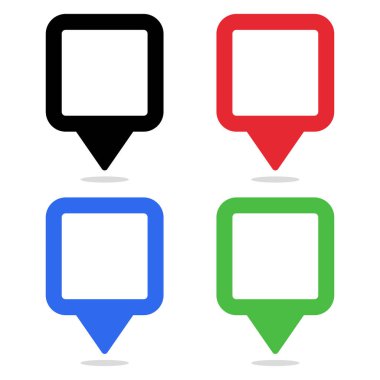 Dikdörtgen Konum İğneleri Simgeleri Ayarla