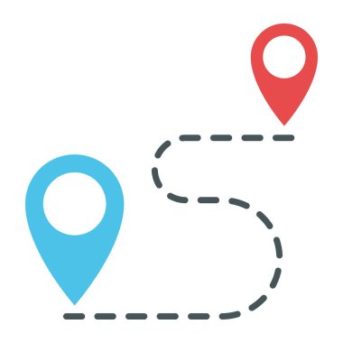 Konum Pins Rotası çizim tasarımı