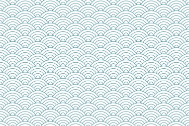 Japon Dalga Şablonu, vektör çizimi