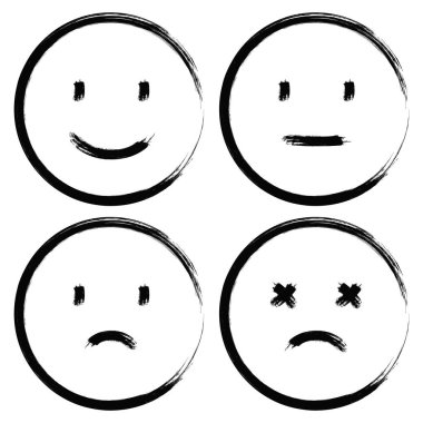 Brush Stroke Emoji Set vector illustration  design