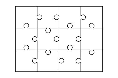 Yapboz parçaları simgesi. Web için basit bulmaca parçaları vektör simgesi çizimi