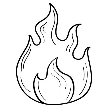 Doodle Scribble Ateş simgesi, vektör illüstrasyonu