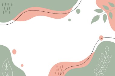 Dalgalı Soyut Pastel Yapraklı Arkaplan