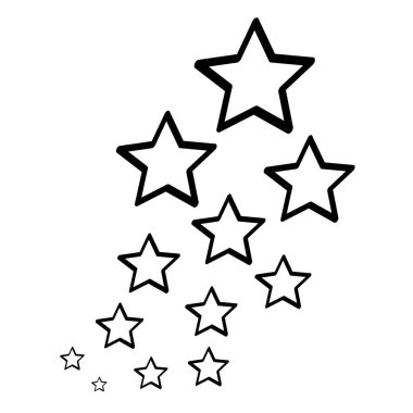 Beyaz arkaplanda yıldızlar, vektör illüstrasyonu                                          