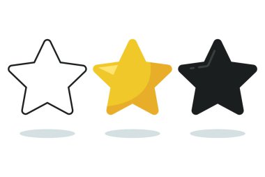 Düz Çizgili Yıldız ve Kabartma Biçimi, vektör çizimi