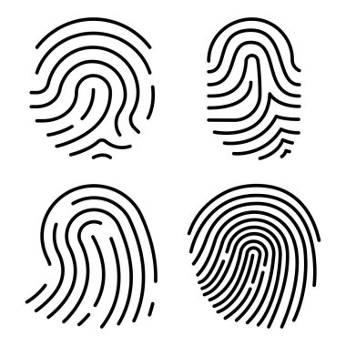 Başparmak Yazdırma, güvenlik kavramı konsepti vektör illüstrasyonu 