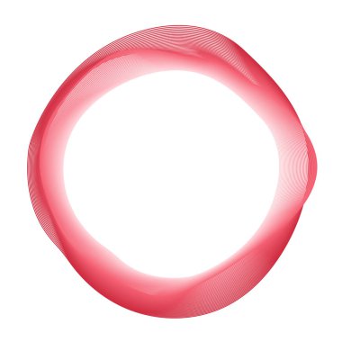 Dalgalı Kırmızı Soyut Çizgiler Çember çizimi 