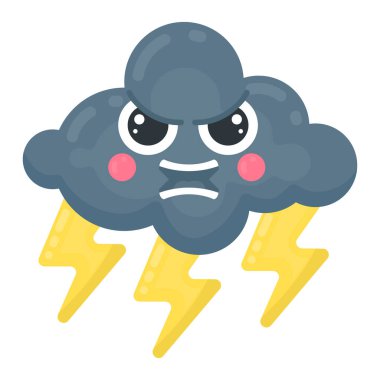 Şimşek Bulutu ikon vektör çizimi