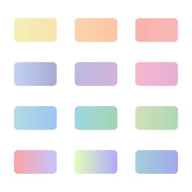 Renkli yuvarlak kare simgeler kümesi