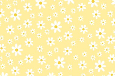 Sarı çiçekler pürüzsüz desen, vektör çizimi