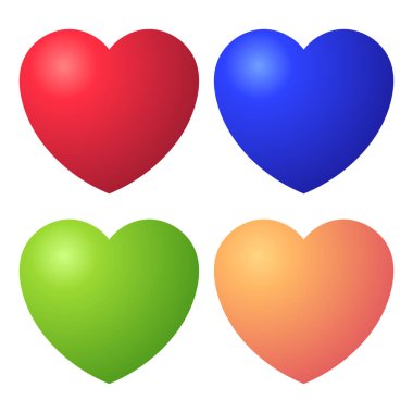 Kalp Gradyan Kümesi, vektör illüstrasyonu 