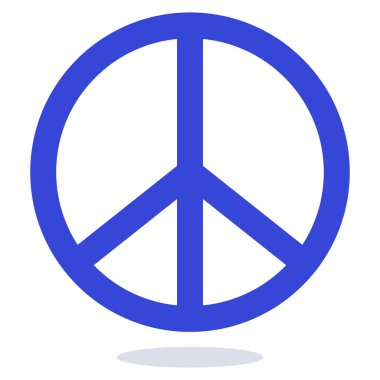 Düz Biçimli Barış İşareti, vektör illüstrasyonu