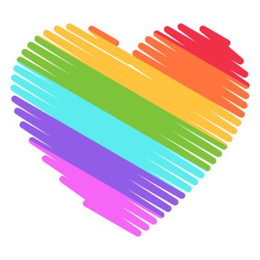 Gurur Yüreği Sketchy Stili, vektör illüstrasyonu