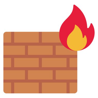Firewall Web simgesi vektör çizimi