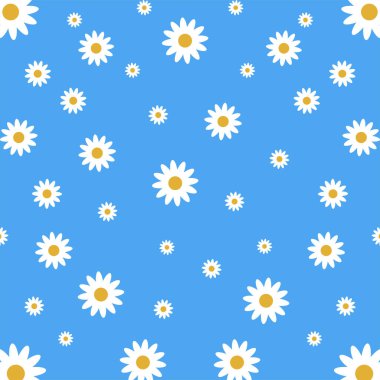 Beyaz Papatya Arkaplan Vektör illüstrasyonu