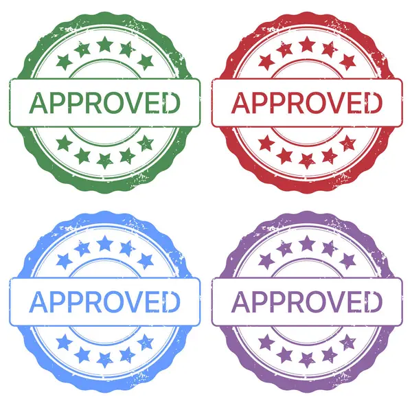 Onaylanmış Pullar, vektör illüstrasyonu basit tasarım simgeleri