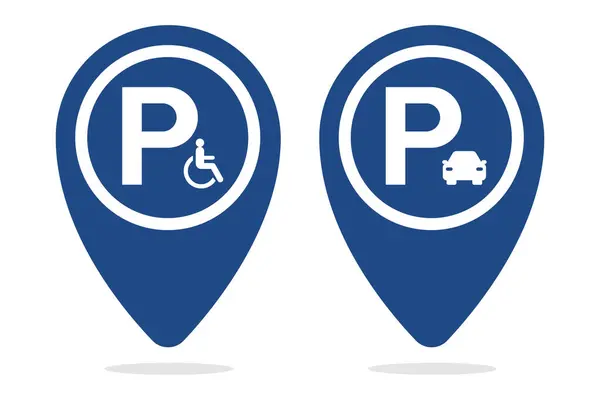 駐車場と障害者駐車場のサイン — ストックベクタ