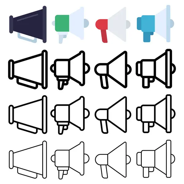 Megaphones Thick Icon Vector Illustration — Stock Vector