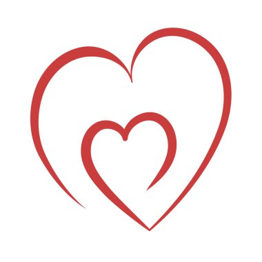 Beyaz Arkaplanda Kırmızı Özet Kalpler 