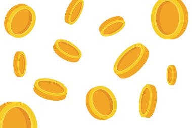 Altın Sikkeler Düşen ikon vektör çizimi