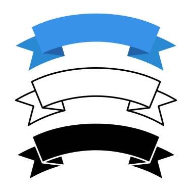 Eğri Banner Düz Kabartma Çizgisi