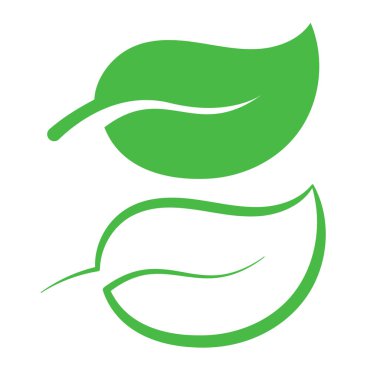 Yeşil Yaprak Şekilleri ikon vektör resimlemesi