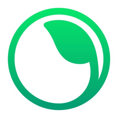 Yuvarlak Yaprak Logosu vektör illüstrasyonu