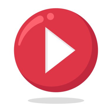 Kırmızı ve beyaz Oynat düğmesini