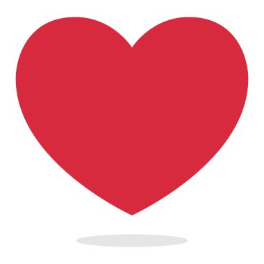 Beyaz Arkaplanda Temel Kırmızı Kalp 