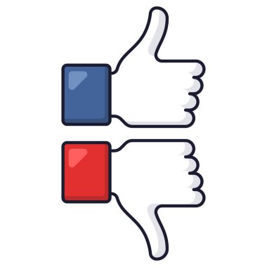 Baş Parmaklıklar Yukarı ve Aşağı simge vektör çizimi