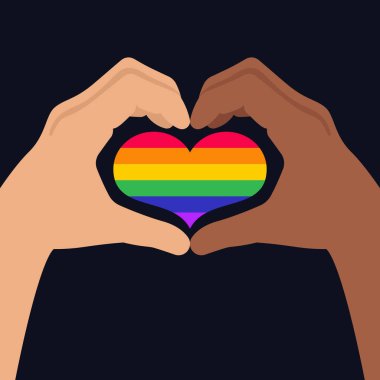 Kara Arkaplanda Gururlu Kalp