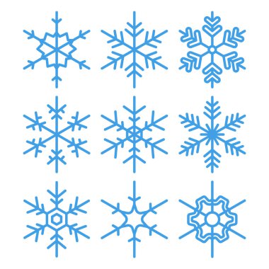 Kar Taneleri Mavi Simge vektör resimlemesini Ayarla