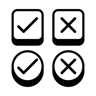 Düğmeleri Kontrol Et ve Çapraz Çizgi