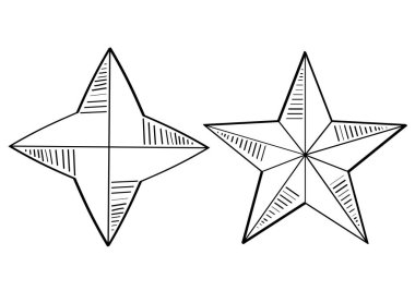 El çizimi karalama yıldızları