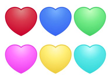 Beyaz arkaplanda rengarenk kalpler kümesi 