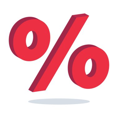 Yüzde İşareti Şekli 3B, Vektör Resimleri 