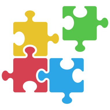 Düz Biçimli Bulmaca, Vektör İllüstrasyonu 