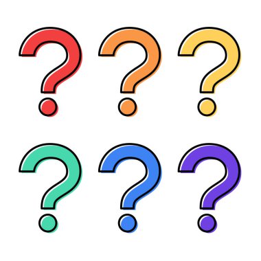 Ofset Soru İşaretleri Çoklu Renkler Ayarları