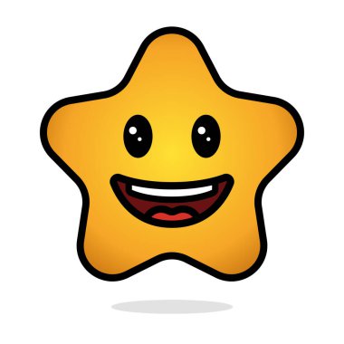 Gülen Yüz Yıldız Çizgi Film Biçimi, Vektör İllüzyonu